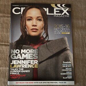 2/$40 CINEPLEX MAGAZINE Nov 2015 VOL 16 No 10 Jennifer Lawrence Angelina Jolie